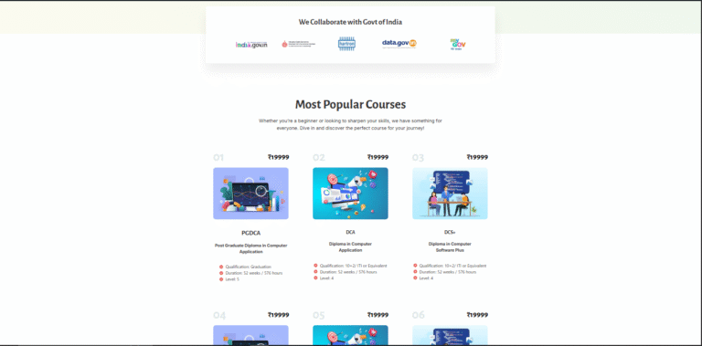 Courses Page
